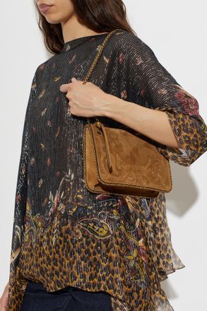 Etro Suede Bag With Logo, Womens, Brown
