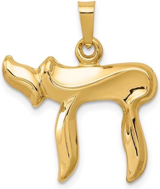 Diamond2Deal 14k Yellow Gold Polished Chai Pendant