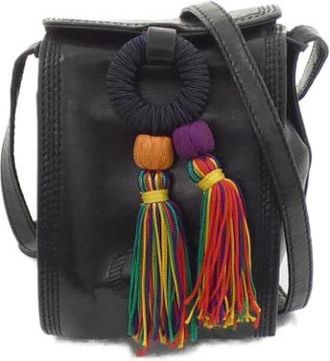 Loewe Pre-owned Cross Body Bags, female, Blue, Size: ONE SIZE Pre-owned Leather shoulder-bags