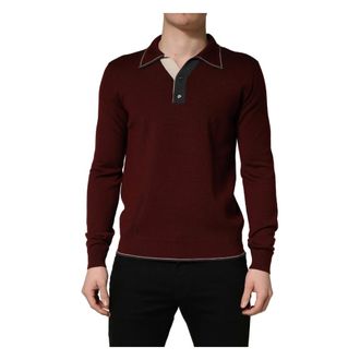 Dolce & Gabbana Re-Edition Wool Long Sleeves T-shirt - male - Dolce & Gabbana - Polo Shirts - Brown - L - Tops