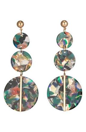 Eye Candy Los Angeles Sofia Tier Drop Earrings in Green at Nordstrom Rack