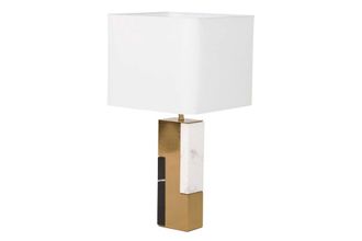 Adda Home Lámpara blanco de tela 34x34x66cm