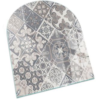 Tulup Protezione Pavimento Piastra In Vetro Temperato Per Camino Vetro Protettivo Resistente Per Camino Motivo decorativo a mosaico 125x50 cm