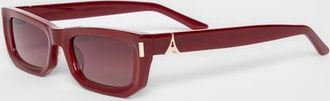 Mani&egrave;re De Voir Milan Curved-Frame Sunglasses in Red at Nordstrom