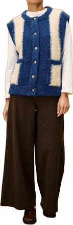 FRNCH Shiba Sweater Vest In Blue Marine