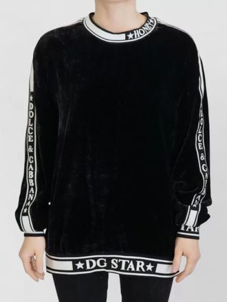 Dolce & Gabbana velvet relaxed-fit crewneck sweatshirt