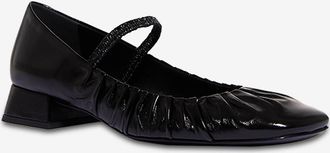 Guglielmo Rotta Riemchenballerinas aus gerafftem Glattleder Mila Cannes 25