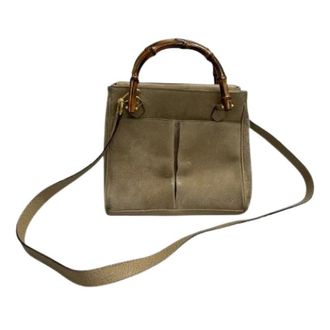 Gucci Pre-owned Bamboo Leather 2way Bag - Dames - Pre-owned - Beige - Maat: ONE Size Leer