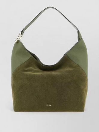 Furla lara large suede top handle shoulder bag
