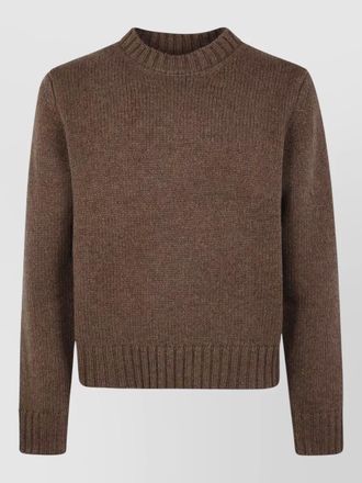 STUDIO NICHOLSON knit crew neck sweater ribbed cuffs hem