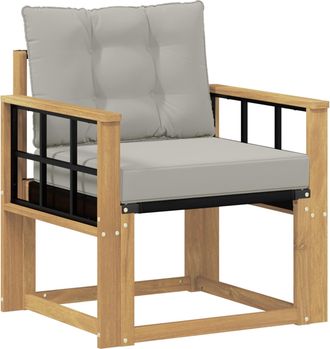 vidaXL Sof&aacute; De Exterior Madera Maciza De Acacia Y Textileno Blanco Vidaxl
