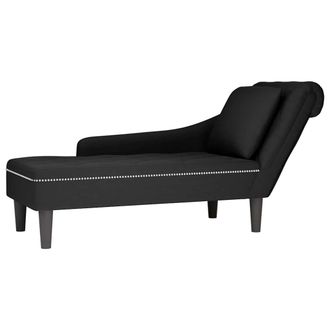 vidaXL Vidaxl - Tumbona Con Almohada Y Reposabrazo Derecho Terciopelo Negro
