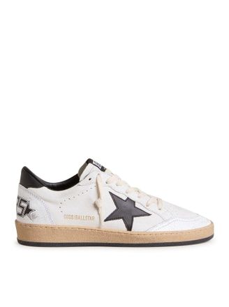 Golden Goose BALL-STAR SNEAKERS IN WHITE NAPPA WITH BLACK STAR - Golden Goose Deluxe Brand - Woman