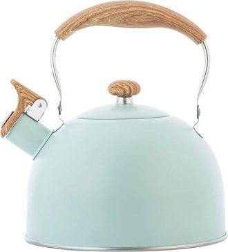 OEM Hervidor De Agua Con Silbato De 2,5 L, Mango Resistente Al Calor Con Aspecto De Madera, Silba En Kookpunt, Zumbador Negro