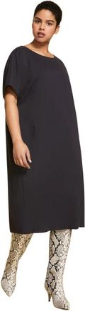 Marina Rinaldi Jersey Jurk met Odalisca Stijl - Dames - Casual kleedjes - Zwart - S - Kleedjes