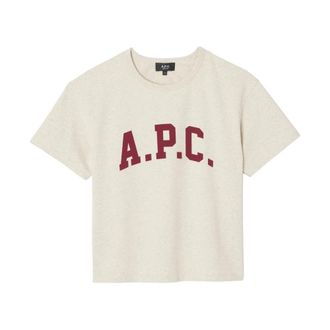 A.P.C. A.p.c., Tops, Dames, Beige, M, Katoen, Vierkante Margaret T-shirt