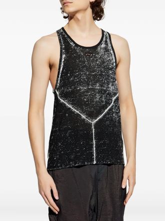 Diesel Top K-Rick con ricamo - Nero