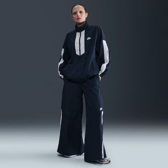 Nike Womens Nike Sportswear Wide-Leg Woven Pants in Blue | IH8508-410