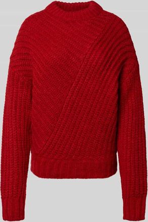 Mustang Jeans Mustang Strickpullover mit gerippten Abschlüssen Modell Erin in Rot, Größe XL