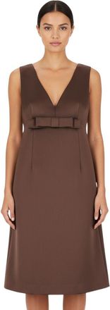 Parosh Brown V Neck Knee Length Dress