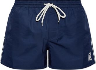 Balmain PB Geborduurde Zwembroek - Heren - Strandmode - Blauw - 2XL - Polyester - Badmode