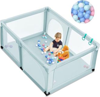 Costway Costway Parque De Juegos Para Ni&ntilde;os, Centro Actividad Port&aacute;til Y Seguro Para Ni&ntilde;os, Parque Coloreado Para Ni&ntilde;os Con Cerca, Valla Extra Para Interior E