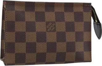 Louis Vuitton Pre-owned Clutches, female, Brown, Size: ONE SIZE Pre-owned Damier Ebene Pouch