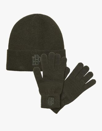 Jack & Jones Mens Jack & Jones TRAIN Mens Hat & Gloves Set Peat - Brown - Size: ONE-SIZE