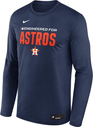Nike Houston Astros Authentic Collection Team Issue Nike Mens Dri-FIT MLB Long-Sleeve T-Shirt in Blue | 02TJ44BHUS-JE6
