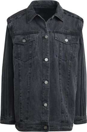 adidas Originals Womens Denim Shirt jk in Black - Size 14 UK