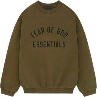 Fear of God Sweatshirts, male, Green, Size: S Fleece Crewneck