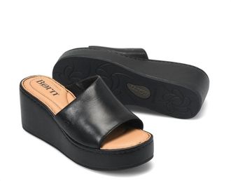 Born Womens Shilo Platform Slide In Black