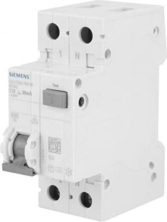 SIEMENS Interruptor Diferencial/autom&aacute;tico, 6 Ka, 1p+n, Tipo A, 30 Ma, Caract. C, In: 10 A, Un Ac: 230 V, 5su13567kk10