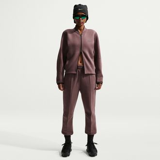 Nike Womens Nike Sportswear Tech Fleece Mid-Rise Jogger Pants in Purple | FB8330-502