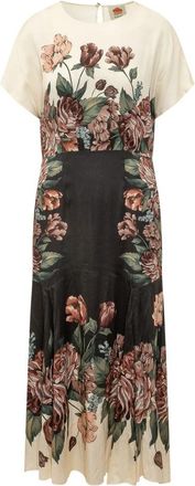 Farm Rio Winterbloemen Jurk met Lange Mouwen Maxi - Dames - Casual kleedjes - Veelkleurig - L - Kleedjes