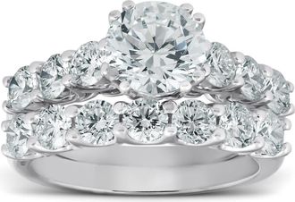 Pompeii3 3 Ct Diamond Engagement Wedding Bridal Ring Set14k White Gold Lab Grown