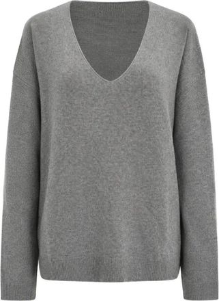 Le Kasha Tibet 20 945 V Neck Sweater - Dames - V-hals truien - Grijs - M - Kasjmier - Truien & Vesten
