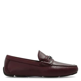 Ferragamo Salvatore Ferragamo Mens Nebbiolo Leather Gancini Ornament Drivers, Size 6
