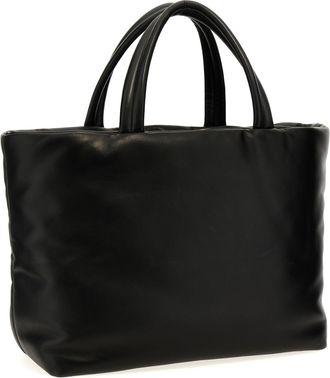 Saint Laurent Unisex Embossed Logo Tote Black Lamb Leather