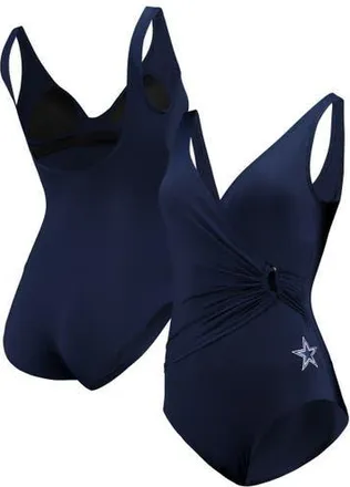 Tommy Bahama Womens Tommy Bahama Navy Dallas Cowboys Pearl Clara Wrap One-Piece Swimsuit at Nordstrom, Size 4