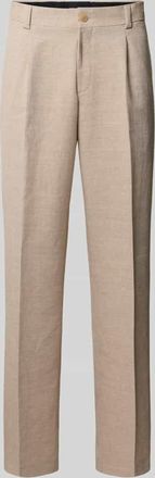 HUGO BOSS Modern Fit Anzughose mit Baumwoll und Leinen Anteil in Sand, Gr&ouml;&szlig;e 102