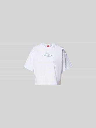 Diesel T-Shirt mit Label-Detail in Weiss, Gr&ouml;&szlig;e L