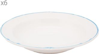 Arcucci Set of 6 Provence Turquoise Thread Dish