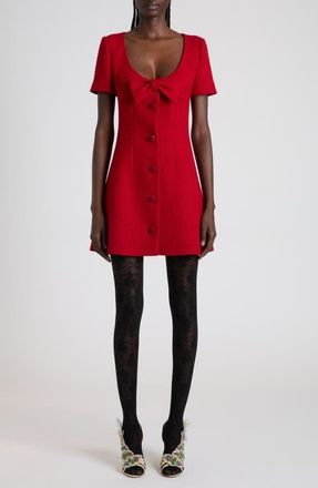 Valentino Bow Detail Tweed Minidress in Paris at Nordstrom, Size 10 Us