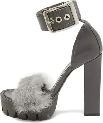 Alexander McQueen Sandali con fibbia 130mm - Grigio