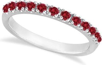 Allurez Ruby Stackable Ring Guard Band 14K in 0.37Ct/white Gold at Nordstrom, Size 7.5