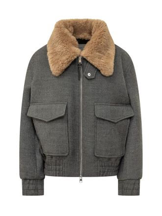 Ami Grey Textured Regular Jacket