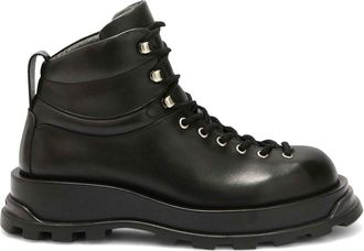 Jil Sander leather combat boots - women - Leather - 37.5 - Black