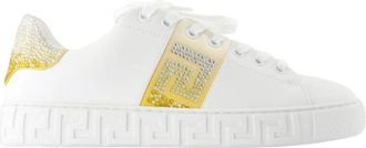 Versace Witte Zijden Bio Sneakers - Dames - Sneakers - Wit - 36 EU - Satijn - Schoenen