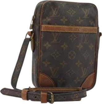 Louis Vuitton Pre-owned Monogram Canvas Shoulder Bag - Dames - Vintage Schoudertas - Bruin - ONE Size - Leer - Vintage
